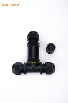 IP68 T-Type Waterproof Connector 3 Channel 3 Pole Cable Connector εξωτερικός