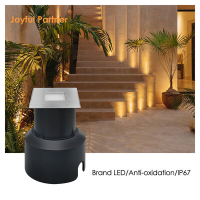 IP67 LED Ενδοδαπέστερο φωτισμό 1W 2W 3W Εμφυτοποιημένο τετράγωνο τύπου SS Κάλυψη Παγωμένο γυαλί χωρίς φακούς