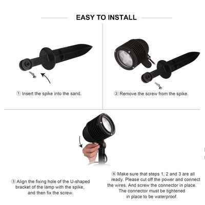 Ρυθμίσιμη γωνία LED φως κήπου 2700k - 6500k IP65 εξωτερικό φως δέντρων προβολέα