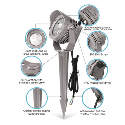IP65 12V DC Dimming Decorative LED Spotlight Αλουμινίου Εξωτερικό Φως Τοπίου