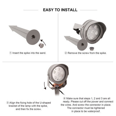 Αλουμινίου κράμα LED κήπο Spot Light IP65 Αδιάβροχο εξωτερικό λαστιχάκι Spotlight