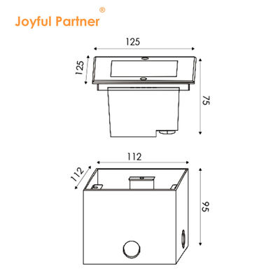 12VDC Square Underground Lamp IP67 4W 8W 125*125MM από ανοξείδωτο χάλυβα DMX RGBW4in1
