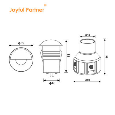 Ένα πλάι οπτική μίνι LED θαμμένο φως DC 24V από ανοξείδωτο χάλυβα 316 παγωμένο γυαλί