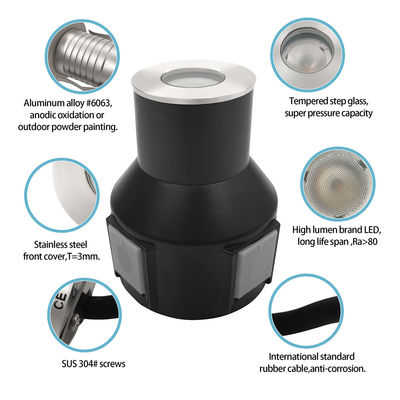 3W IP67 Φωτισμοί κήπων RGB3in1 Αλουμινίου Σώμα Ατσάλινο Πρόσωπο Κάλυψη Με Δύο Χρόνια Εγγύηση