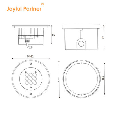 Αδιάβροχο ενδογυμνό φωτισμό Αλουμινίου Κουτί 3500K Θερμο άσπρο DIA162MM 2 χρόνια εγγύηση
