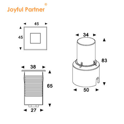 Φώτα υπόγεια LED από ανοξείδωτο χάλυβα 1W 2W AC/DC 2700K-6000K DIA38MM