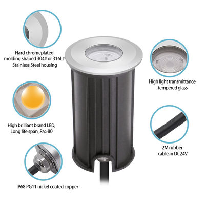 1W IP68 Ανερόστερα υποβρύχια φώτα 316SS 12V 24V LED φώτα πισίνων 2700k - 6500k