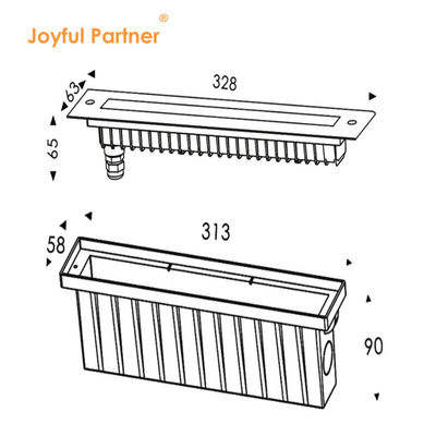 316 SS Υδροβρύχια φωτιστικά πισίνων 12v 24v DC IP68 Γραμμικά φωτιστικά πισίνων