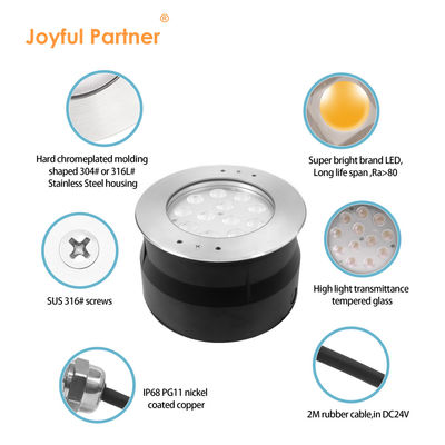 Αδιάβροχο RGB LED φωτισμό πισίνας DMX512 Ελέγχος 24V λευκό12W 24W RGB IP68