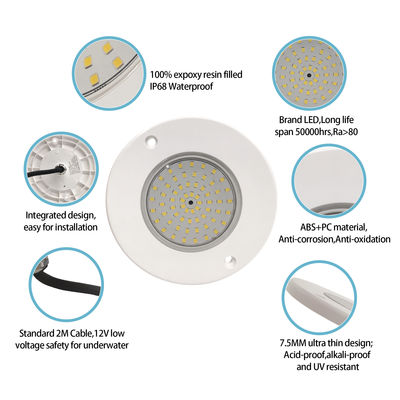 6W LED PAR56 Φως πισίνας Ultra Thin PC υλικό Φώτα πισίνας
