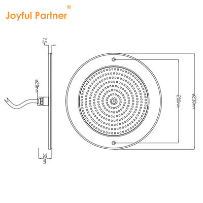IP68 Φως LED τραπέζι πισίνας 12V 230MM επιφανειακή τοποθέτηση υποβρύχιο φως