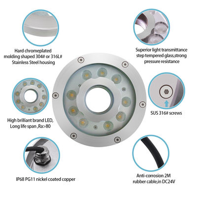 18W RGB LED φωτισμός πισίνας φωτισμός DMX έλεγχο Αδιάβροχο IP68 υποβρύχιο φως