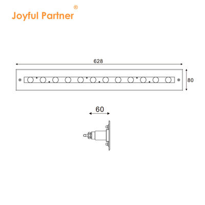 SS316L Υποβρύχιο Γραμμικό Φως 3000K 4000K 6000K IP68 LED Φώτα Πλυντηρίου Τείχους