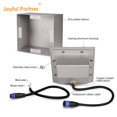 Ενσωματωμένο Φωτιστικό Τοίχου LED IP65 Αδιάβροχο Τετράγωνο 12V 220V Τάση Προσαρμοσμένο Σχέδιο Για Σκάλα