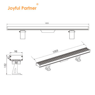 Εμπορικό ορθογώνιο LED γραμμικό φως 108W 1000MM Φώτιση τοίχου φως πλυντή