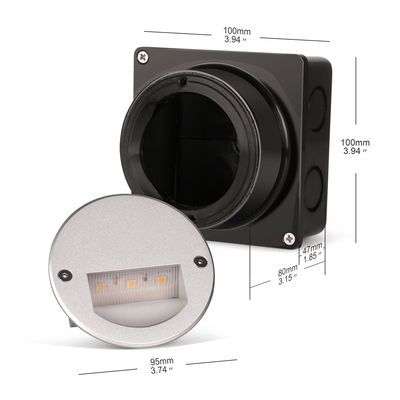 Αλουμίνιο εξωτερικό LED Step Light IP65 Στρογγυλό Κάλυψη Τετράγωνο Κελαμάκι Τείχος Σκάλα