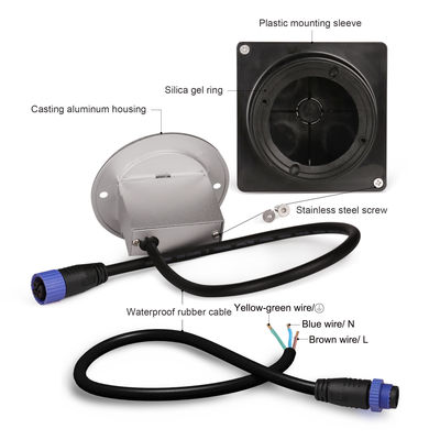 Αλουμίνιο εξωτερικό LED Step Light IP65 Στρογγυλό Κάλυψη Τετράγωνο Κελαμάκι Τείχος Σκάλα