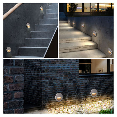 Αλουμίνιο εξωτερικό LED Step Light IP65 Στρογγυλό Κάλυψη Τετράγωνο Κελαμάκι Τείχος Σκάλα