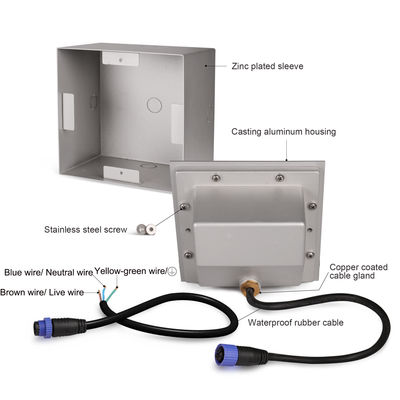 AC100~240V Φώτα σκάλας LED 6W COB Ενσωματωμένο IP65 120*120mm Για διάδρομο LED Φως Στενών