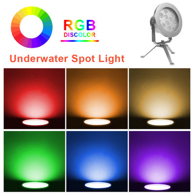 Χρωματιστά RGBW LED φώτα πηγάδι νερού DMX έλεγχο ανοξείδωτο χάλυβα υποβρύχιο φως