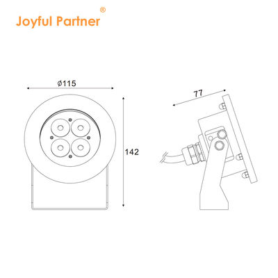 Φωτιστικό Σποτ LED Υποβρύχιο IP68 RGBW 4 σε 1 Πολύχρωμο με Ρυθμιζόμενη Βάση Έγκριση RoHS