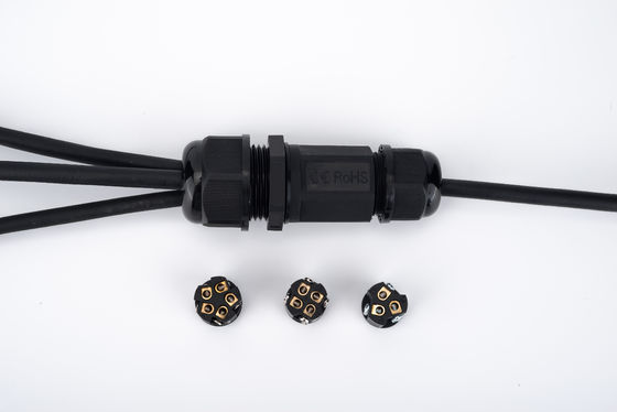 IP68 Γρήγορος συνδετήρας Αδιάβροχος 1 σε 2 έξω Μαύρο χρώμα για υπόγειο καλώδιο