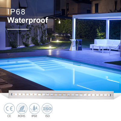 Υποβρύχιο γραμμικό φως πισίνας IP68 48W RGB από ανοξείδωτο χάλυβα 316