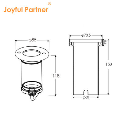COB Ενδοδαπέστερα φωτιστικά 316SS 6W 12V-24V IP67 Αδιάβροχο εμπρόσθιο κάλυμμα από ανοξείδωτο χάλυβα