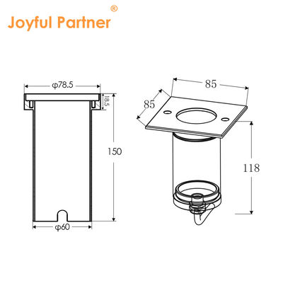 DC AC COB Led Αλουμίνιο τετραγωνικό σχήμα 304ss Προσωπικό κάλυμμα LED φως εδάφους για κήπο