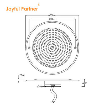 Φως LED πισίνας Ultra Slim Resin γεμάτο DIA230mm AC/DC 12v PC Διαφανές κάλυμμα Υποστήριξη Προσαρμογή