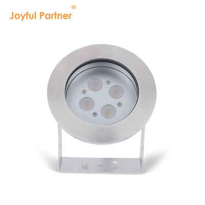 Ατσάλινο LED υποβρύχιο φως IP68 DC12V 24W Ζεστό λευκό 3000K για σιντριβάνι