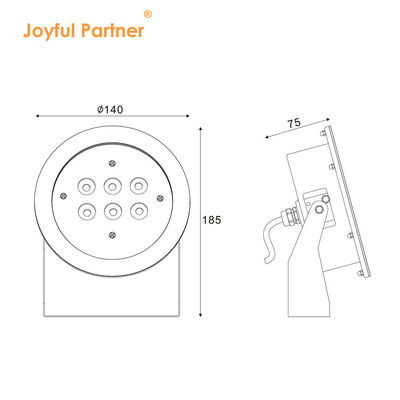 Αδιάβροχος Υποβρύχιος Λαμπτήρας 12V 24V RGBW Αλλαγή Χρώματος DMX512 Τρόπος Ελέγχου ΔΙΑ 140MM 30° Δέσμη
