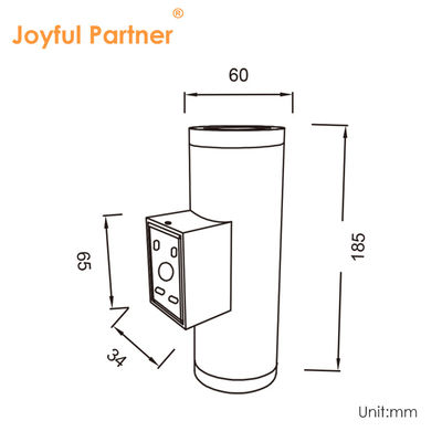 Φως εξωτερικού τοίχου Sconce IP65 μοντέρνο ματ μαύρο αλουμίνιο κύλινδρο κήπο βεράντα πάνω κάτω φως