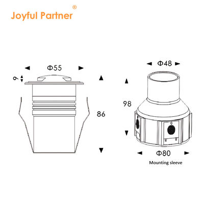 IP67 LED Walk Over Underground Light 1W 2W 3W Ένα Δύο Τέσσερις τρόποι υπόγειο φως