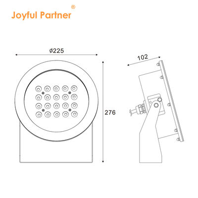 Πυρόστακτο LED υποβρύχιο φως 12Volt Εισερχόμενη τάση 20x4W RGBW4in1 IP68