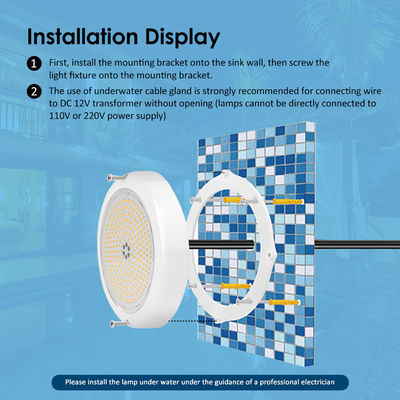 PAR56 LED φωτισμός πισίνας RGB AC12V IP68 Ρεζίνη γεμάτο ABS σώμα