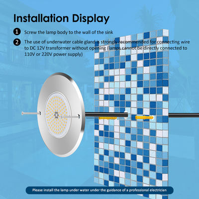 Φως πισίνας LED DIA160MM*32MM AC12V 316 από ανοξείδωτο χάλυβα με RGB ελεγκτή