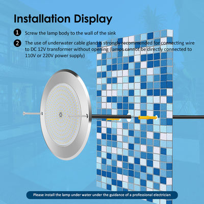 PAR56 Υποβρύχια φώτα πισίνας με LED 316 από ανοξείδωτο χάλυβα 25W SMD2835 ρητίνη 3000K