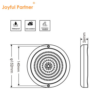 Φώτα πισίνας ρητίνη γεμάτο επίπεδο σχήμα RGB επιφάνεια τοποθετημένη SMD LED 152mm Dia