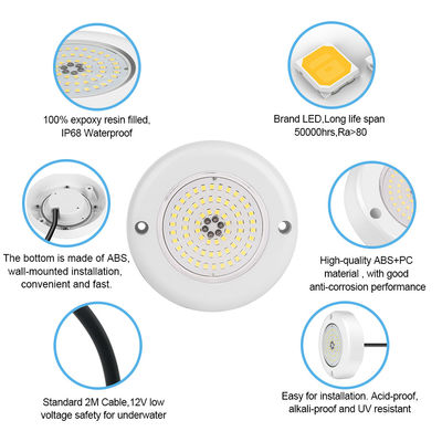 Φώτα πισίνας Led 6W 18W 35W 42W Συγχρονισμένο RGB χρώμα που αλλάζει ρητίνη γεμάτο