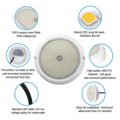 Φώτα πισίνας LED υποβρύχια PAR56 επιφάνεια τοίχου από σκυρόδεμα τοποθετημένο με 18 πλήκτρα τηλεχειριστή