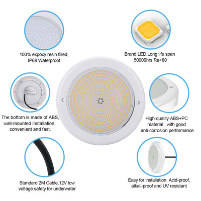 DMX Φώτα πισίνας IP68 18W AC12V Απομακρυσμένος έλεγχος Ανερόφθαλμος PC PAR56 Λευκό φως