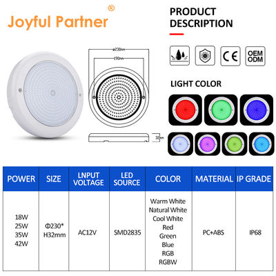 Χαρούμενα φώτα πισίνας 12v AC αναβάθμιση SMD chip RGB χρώμα IP68 όλα τα PC ένα σύνολο σχεδιασμός για πισίνα σκυρόδεμα