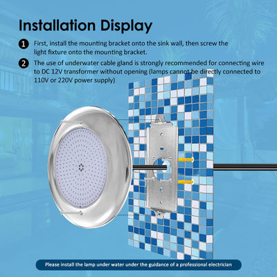 Χαρούμενα φώτα πισίνας 12v AC αναβάθμιση SMD chip RGB χρώμα IP68 όλα σε ένα σύνολο σχεδιασμός για πισίνα σκυροδέματος