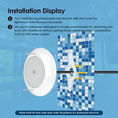 CE/RoHS/FCC/IP68 Φώτα LED με γεμάτο ρητίνη για κολύμβηση SMD 2835 AC 12V 25W Θερμό λευκό