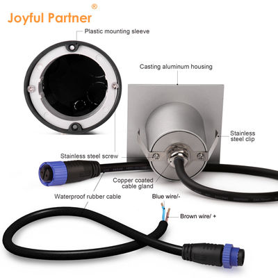 Έξυπνο φως LED τοίχου IP65 Αλουμίνιο Σχήμα τετράγωνου σώματος DC 24v 1w 2w 3w Φως σκάλας LED για διάδρομο