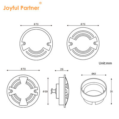 Υπόγεια φωτεινή θήκη 12/24DC IP67 Αδιάβροχο 3W OSRAM SMD LED μονόχρωμο CE ROHS με 2ετή εγγύηση