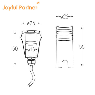 IP67 LED Μίνι υπόγειο φως από ανοξείδωτο χάλυβα 316 1W DIA 25MM CREE XPE LED μονόχρωμο 3000K