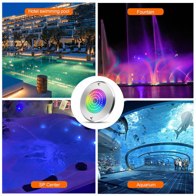 Φωτιστικό πισίνας Par 56 Rgb Led 6W 10W 18W 25W 35W 42W εξαιρετικά λεπτό 7.5mm Super Slim Resin Filled AC 12V Τάση SMD LED με υλικό SS316L