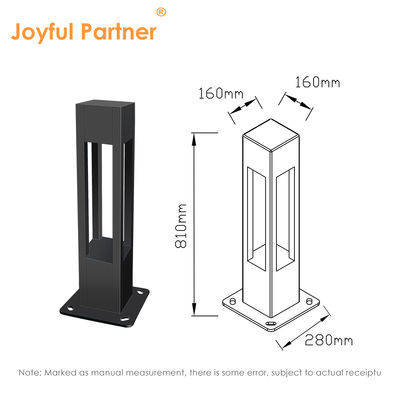 Φωτιστικό Κήπου Bollard Εξωτερικού Χώρου 160*160*800MM Bridgelux LED 3000K 10w Με Δύο Χρόνια Εγγύηση
